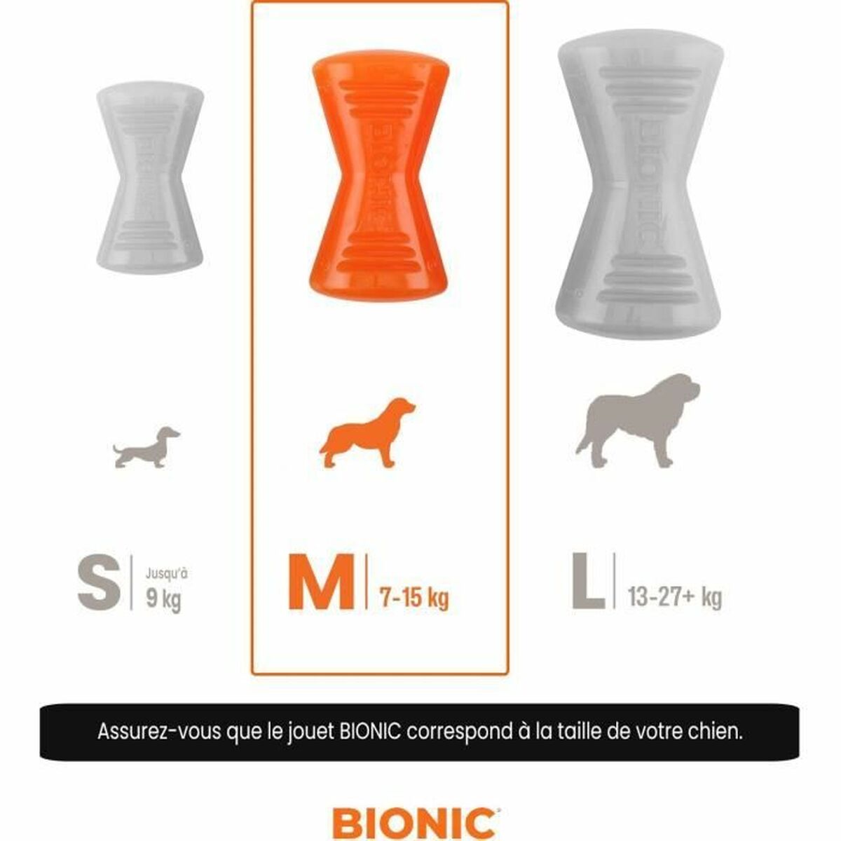 Dog chewing toy Bionic Urban stick Orange M Bone-3